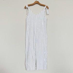 Urban Romantics | Stripe Linen Tie Shoulder Romper